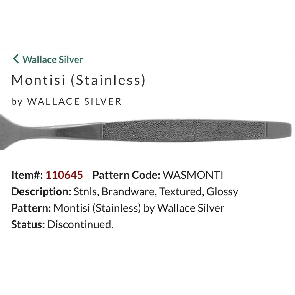 Wallace Silver Montisi Stainless Dinner Forks Set of 8 Textured WASMONTI Taiwan